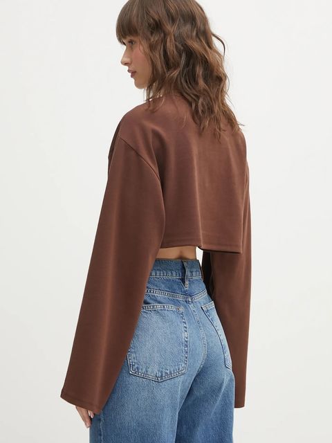 Hugo Blue bluza Daleisy_B damska kolor brązowy z aplikacją 50553978