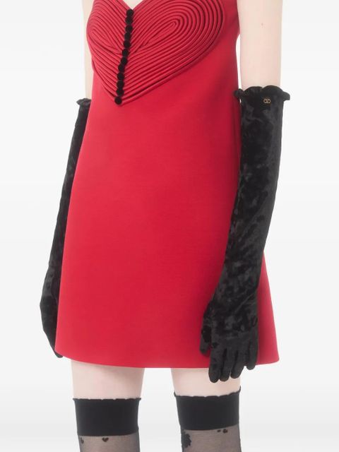 Valentino Garavani VLogo signature long chenille gloves - Black