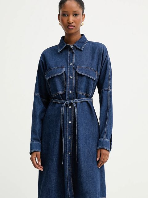 Weekend Max Mara sukienka jeansowa BALENIO kolor granatowy mini rozkloszowana 2525226081600 - zdjęcie produktu nr 1