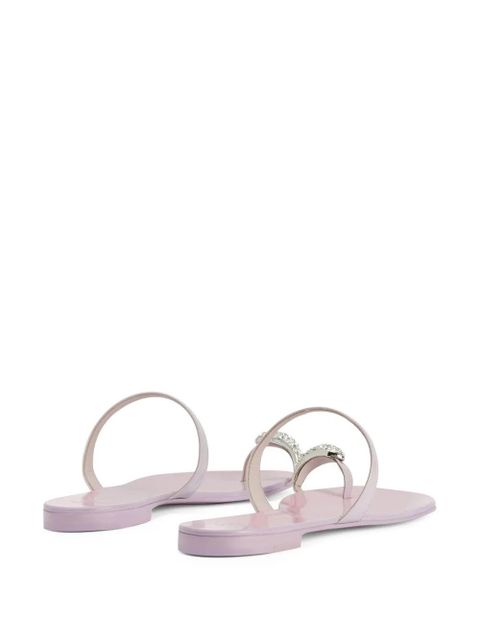 Giuseppe Zanotti crystal-embellished flat slides - Pink