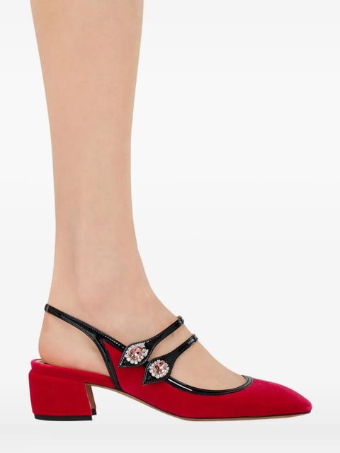 Ferragamo 40mm crystal-embellished Mary Jane pumps - Pink