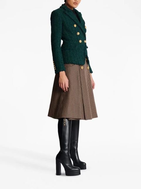 Balmain double-breasted tweed jacket - Green