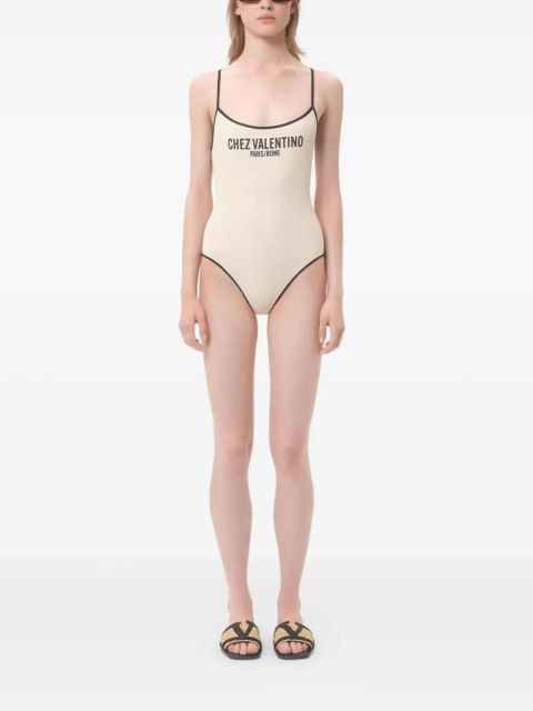 Valentino Garavani piqué swimsuit - Neutrals