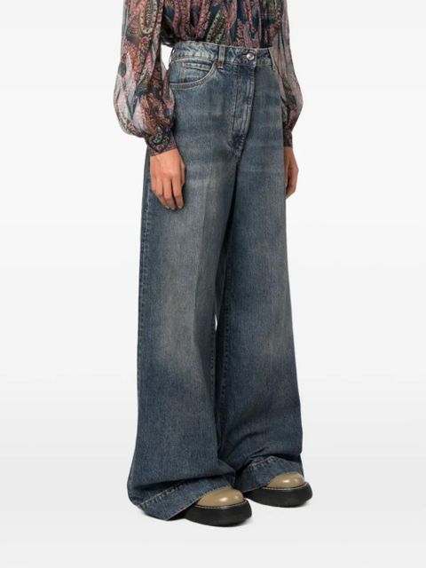 ETRO logo-embroidered jeans - Blue