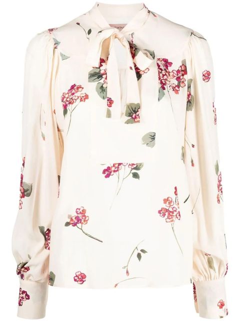 TWINSET floral-print pussy-bow blouse - Neutrals - zdjęcie produktu nr 1