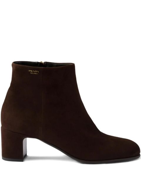 Prada 55mm side-zip suede boots - Brown - zdjęcie produktu nr 1