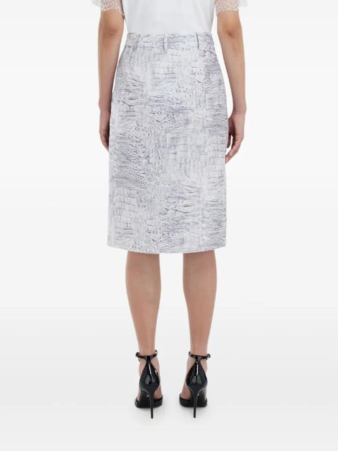 Ferragamo alligator-print mini skirt - White