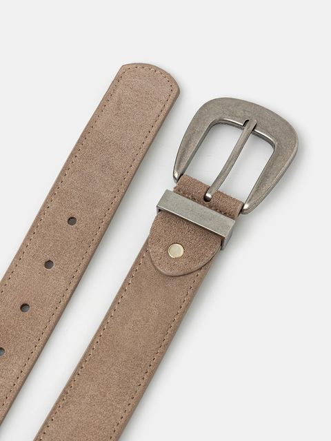 Answear.LAB pasek zamszowy kolor beżowy