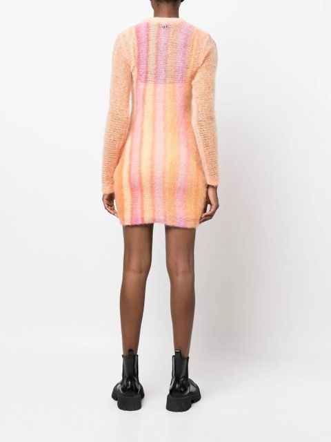 Diesel striped-knit bodycon dress - Orange