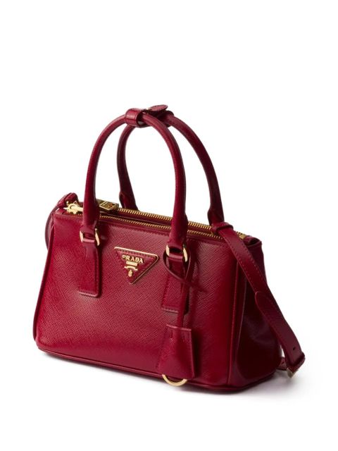 Prada mini Galleria Saffiano-leather tote bag - Red