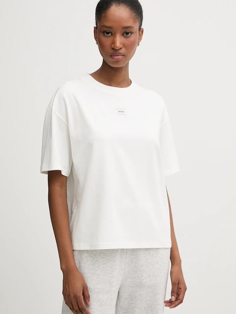 HUGO t-shirt damski kolor beżowy 50556807 - zdjęcie produktu nr 1