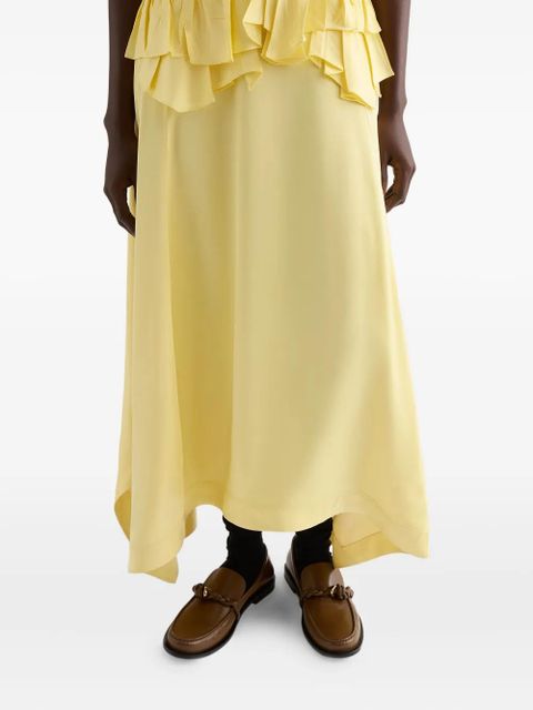 Jil Sander ruffle-detail asymmetrical dress - Yellow