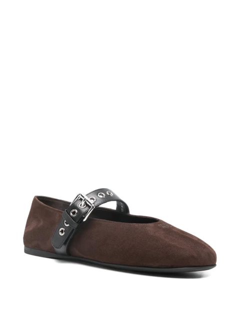 Miu Miu buckle-strap ballet flats - Brown - zdjęcie produktu nr 2