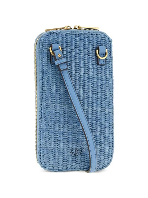 PINKO Love Birds Diamond braided smartphone holder - Blue