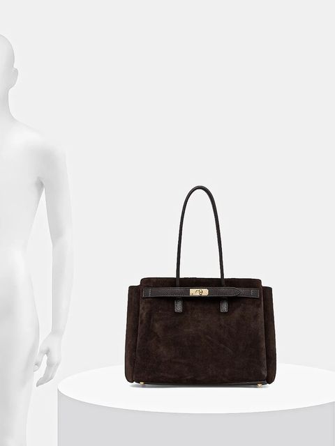 Answear.LAB torebka zamszowa kolor brązowy