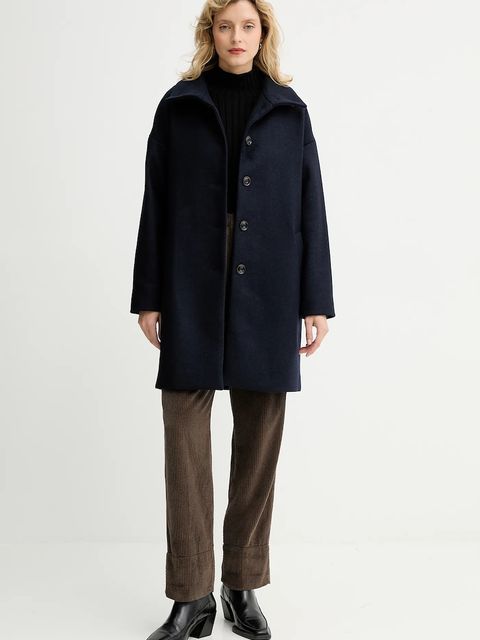 American Vintage spodnie sztruksowe kolor szary proste high waist PADO137 - zdjęcie produktu nr 2