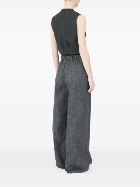 Maison Margiela pleated-front wool trousers - Grey