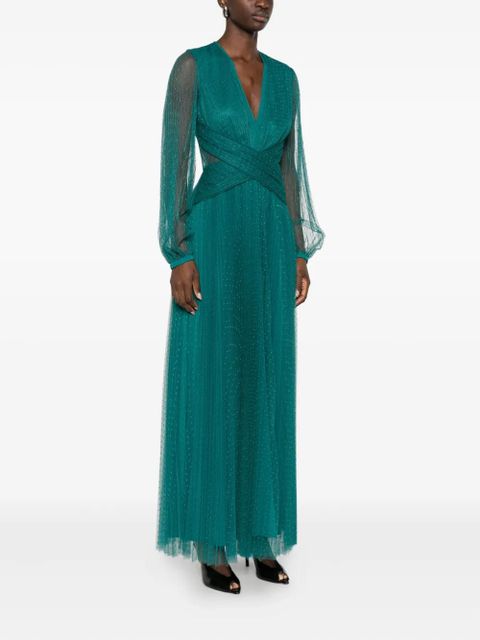 TWINSET twisted long-sleeved dress - Green