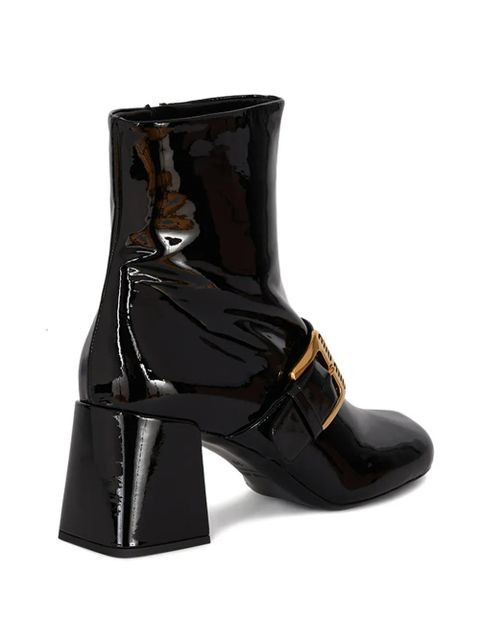 Miu Miu buckle-strap boots - Black