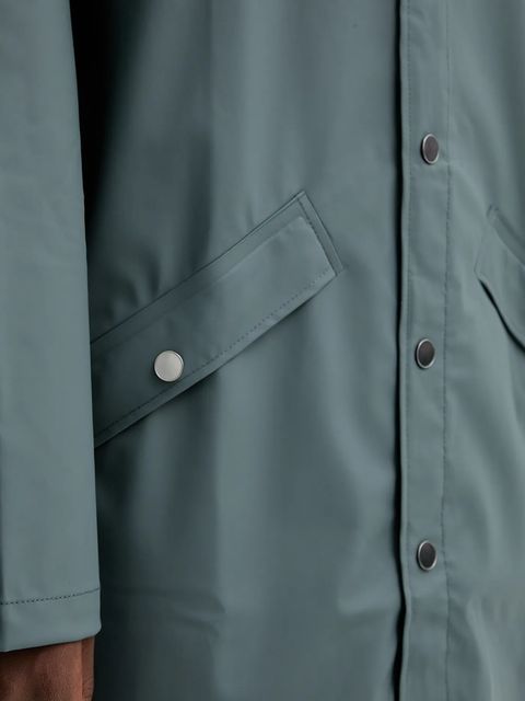 Rains kurtka 12020 Long Jacket kolor niebieski przejściowa 12020