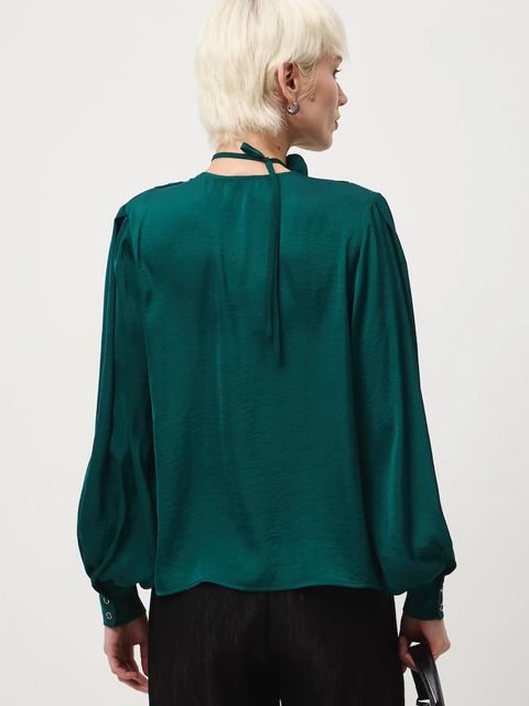 Medicine bluzka damska kolor zielony gładka