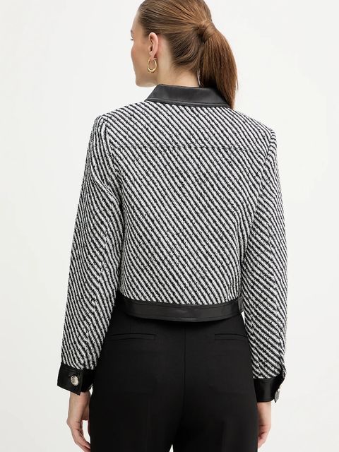 Morgan marynarka kolor czarny jednorzędowa wzorzysta VEGGO