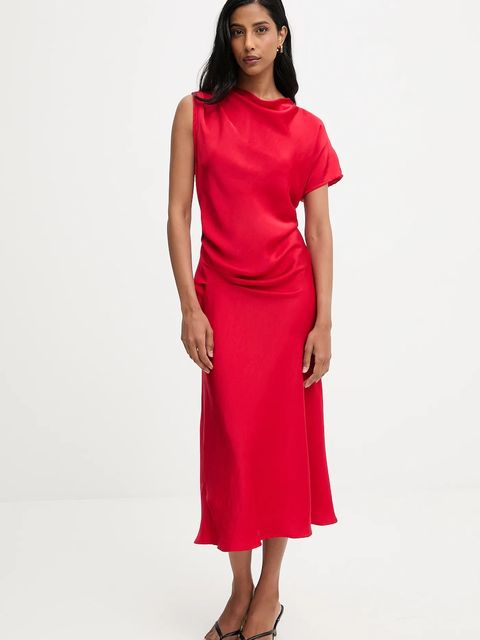 Answear.LAB sukienka kolor czerwony maxi rozkloszowana - zdjęcie produktu nr 1