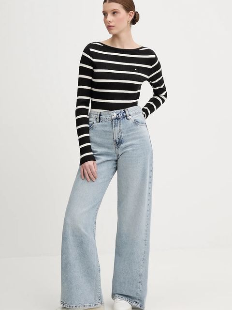 Tommy Hilfiger longsleeve kolor czarny WW0WW47309 - zdjęcie produktu nr 2