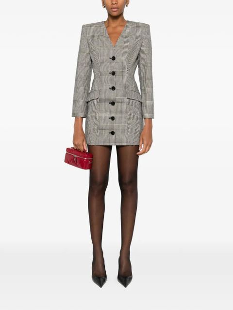 Self-Portrait check button mini dress - Black - zdjęcie produktu nr 2