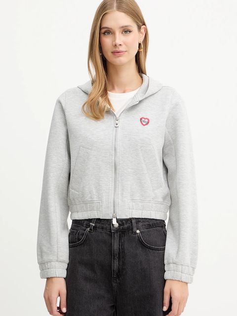 Pinko bluza damska kolor szary z kapturem melanżowa 104227 A2TL - zdjęcie produktu nr 1