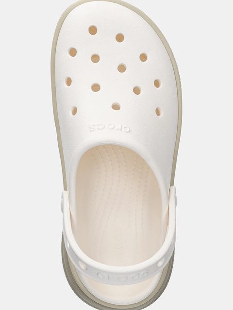 Crocs klapki Classic Stacked Clog damskie kolor beżowy na platformie 211355
