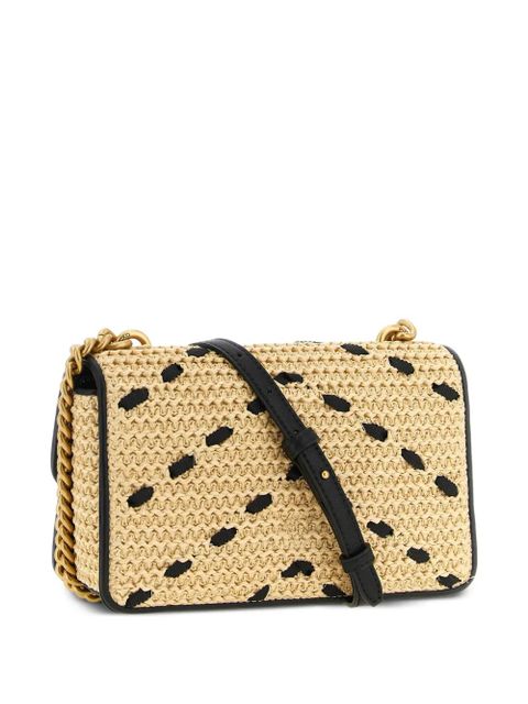 PINKO Love One Light chevron raffia small crossbody bag - Neutrals - zdjęcie produktu nr 2