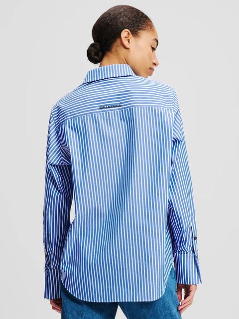 Karl Lagerfeld koszula bawełniana IKON damska kolor niebieski relaxed z kołnierzykiem klasycznym A2W11031 - zdjęcie produktu nr 2