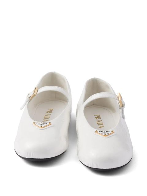 Prada leather ballerina shoes - White
