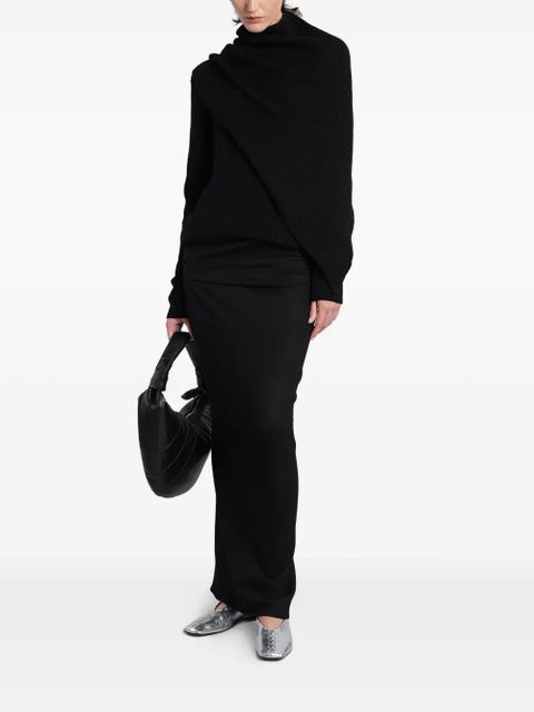 ENTIRE STUDIOS ribbed turtleneck draped sweater - Black