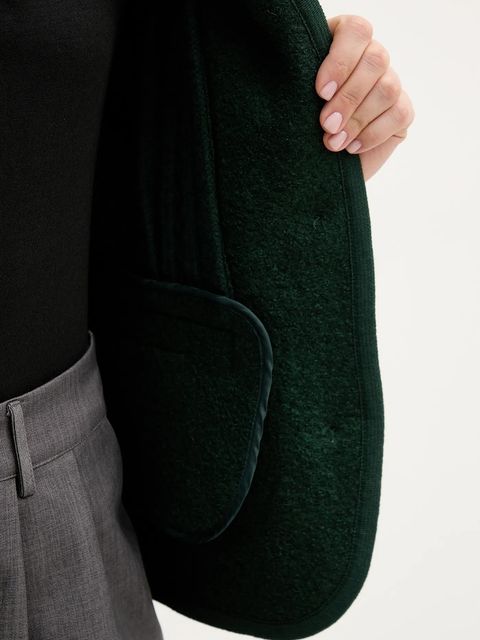 Hoss Intropia kurtka wełniana kolor zielony przejściowa 5432678