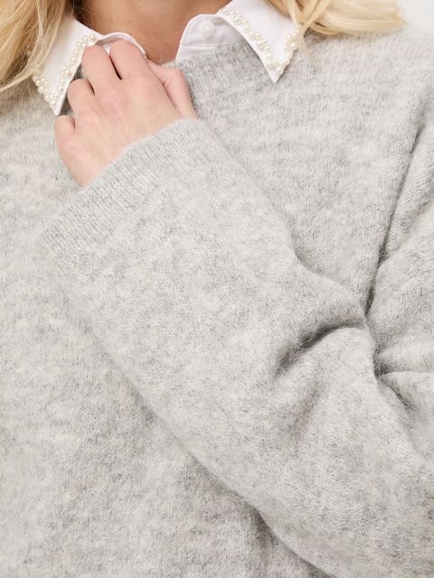 Medicine sweter z wełną alpaki kolor szary