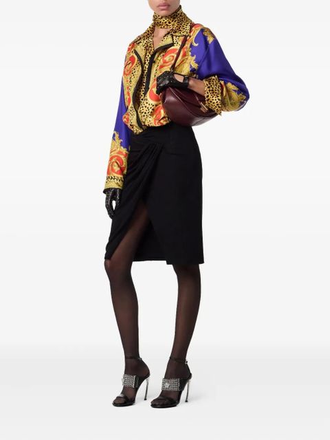 Versace cheetah-print tie-neck blouse - Yellow - zdjęcie produktu nr 2