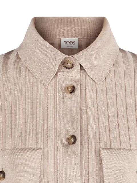 Tod's ribbed chest-pocket cardigan - Neutrals - zdjęcie produktu nr 2