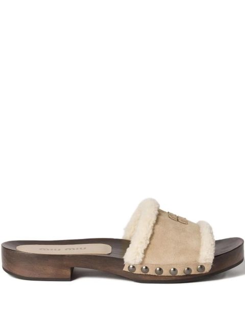 Miu Miu suede clog sandals - Brown - zdjęcie produktu nr 1
