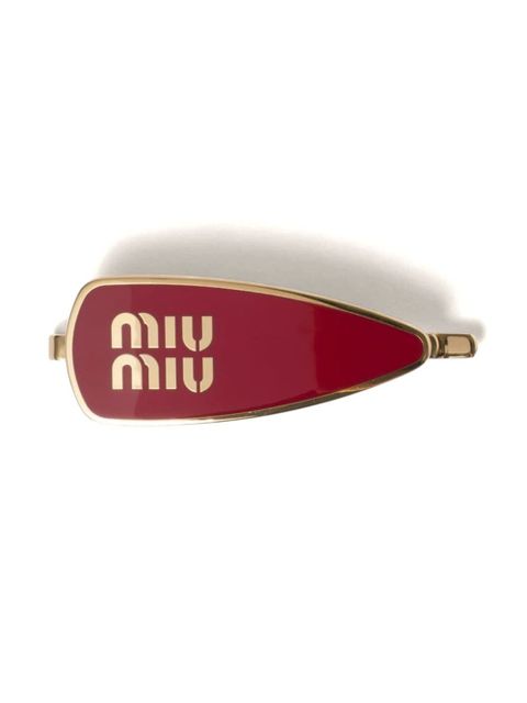 Miu Miu engraved-logo enamel hair clip - Red - zdjęcie produktu nr 1