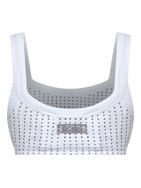 The Attico crystal-embellished ribbed top - White - zdjęcie produktu nr 2