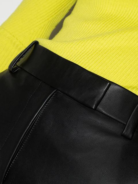 KHAITE Melie cropped leather trousers - Black