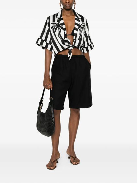 FARM Rio striped palm tree shirt - Black - zdjęcie produktu nr 2