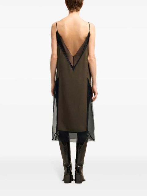 AMI Paris thin strap midi-dress - Brown