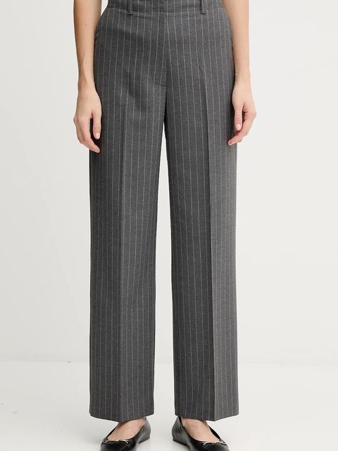 Tommy Hilfiger spodnie damskie kolor szary proste high waist WW0WW47550 - zdjęcie produktu nr 1