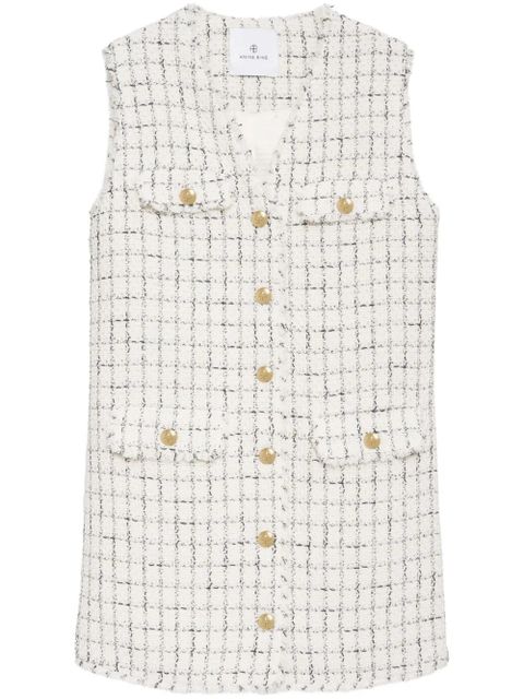 ANINE BING Janet plaid tweed dress - White - zdjęcie produktu nr 1