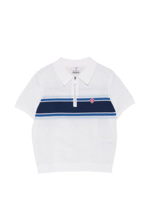 Casablanca striped zip polo shirt - White - zdjęcie produktu nr 1