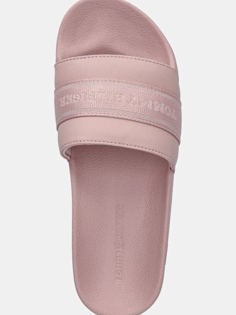 Tommy Hilfiger klapki HILFIGER POOLSIDE WITH WEBBING damskie kolor różowy FW0FW08529