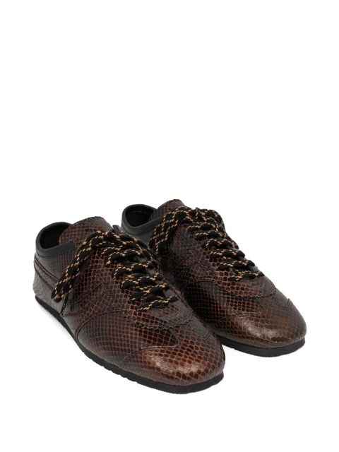 DRIES VAN NOTEN snakeskin leather sneakers - Brown
